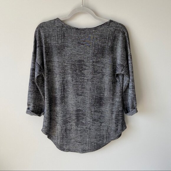 NWOT INC Dolman 3/4 Sleeve  Top Gunmetal foil Print - Picture 3 of 12